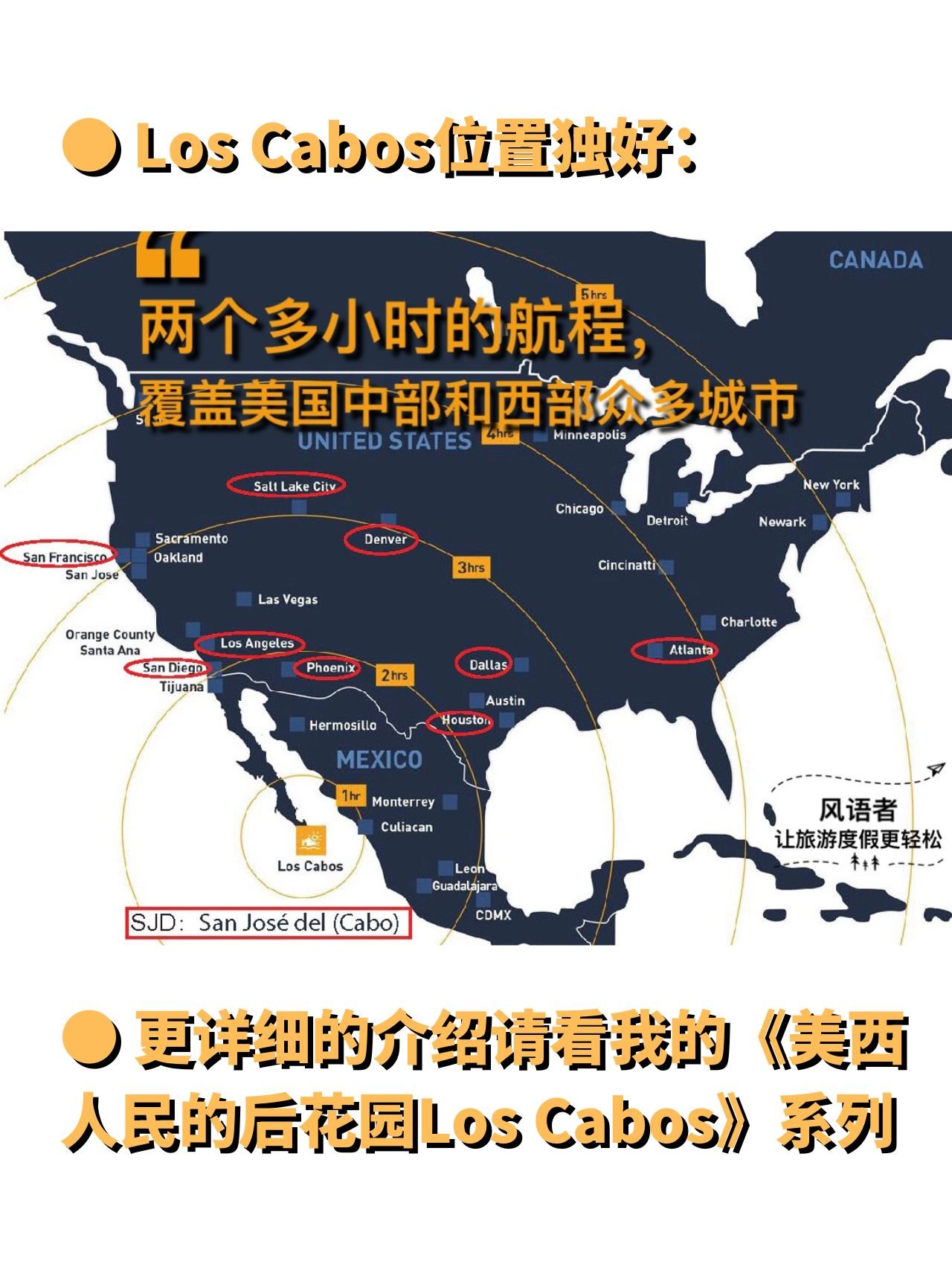 6 los cabos is two hours flight from numerous cities in the us